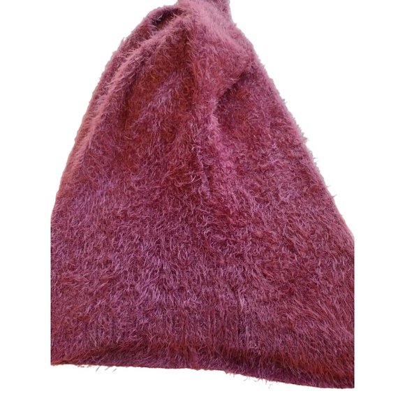 A New Day Sweater Womens XS Merlot Long Sleeve Eyelash Shaggy High Low Hem - Picture 9 of 9